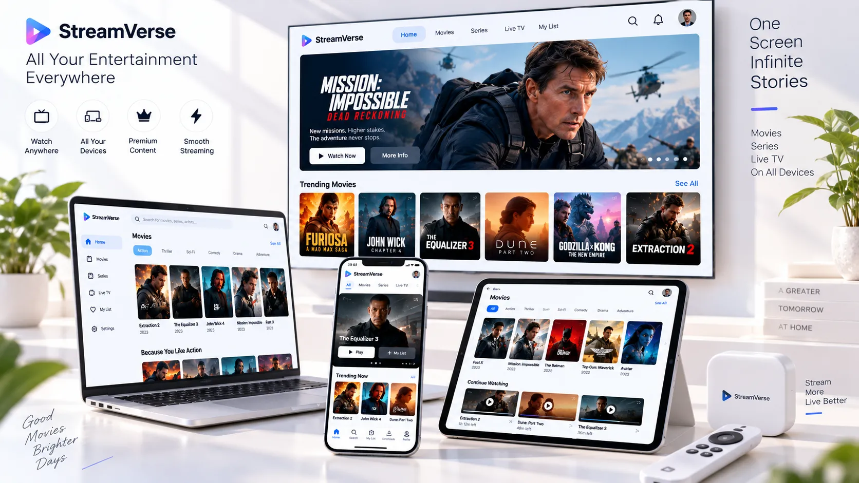Bildschirmansicht eines IPTV-Players mit Eingabefeldern für Server-URL, Benutzername und Passwort